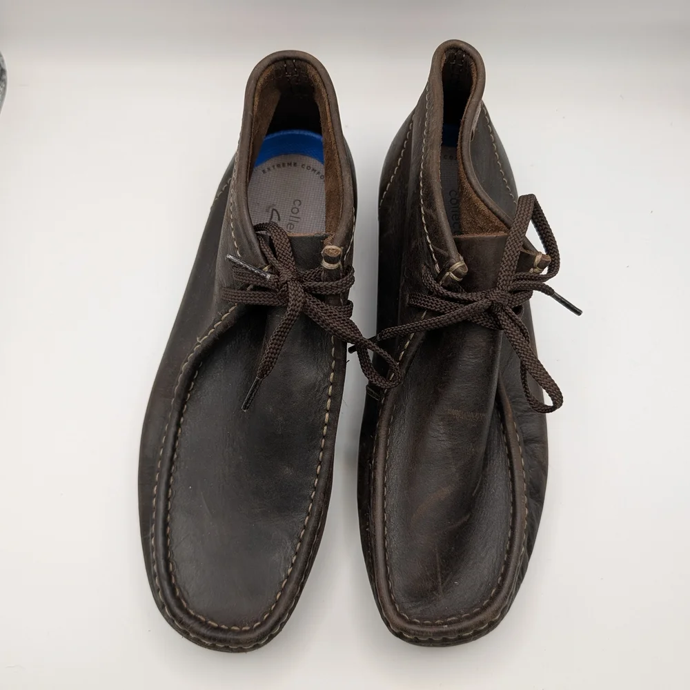 Clarks Collection Wallabee Chukka Boots Men’s 9.5 Leather Lace Up Crepe Sole